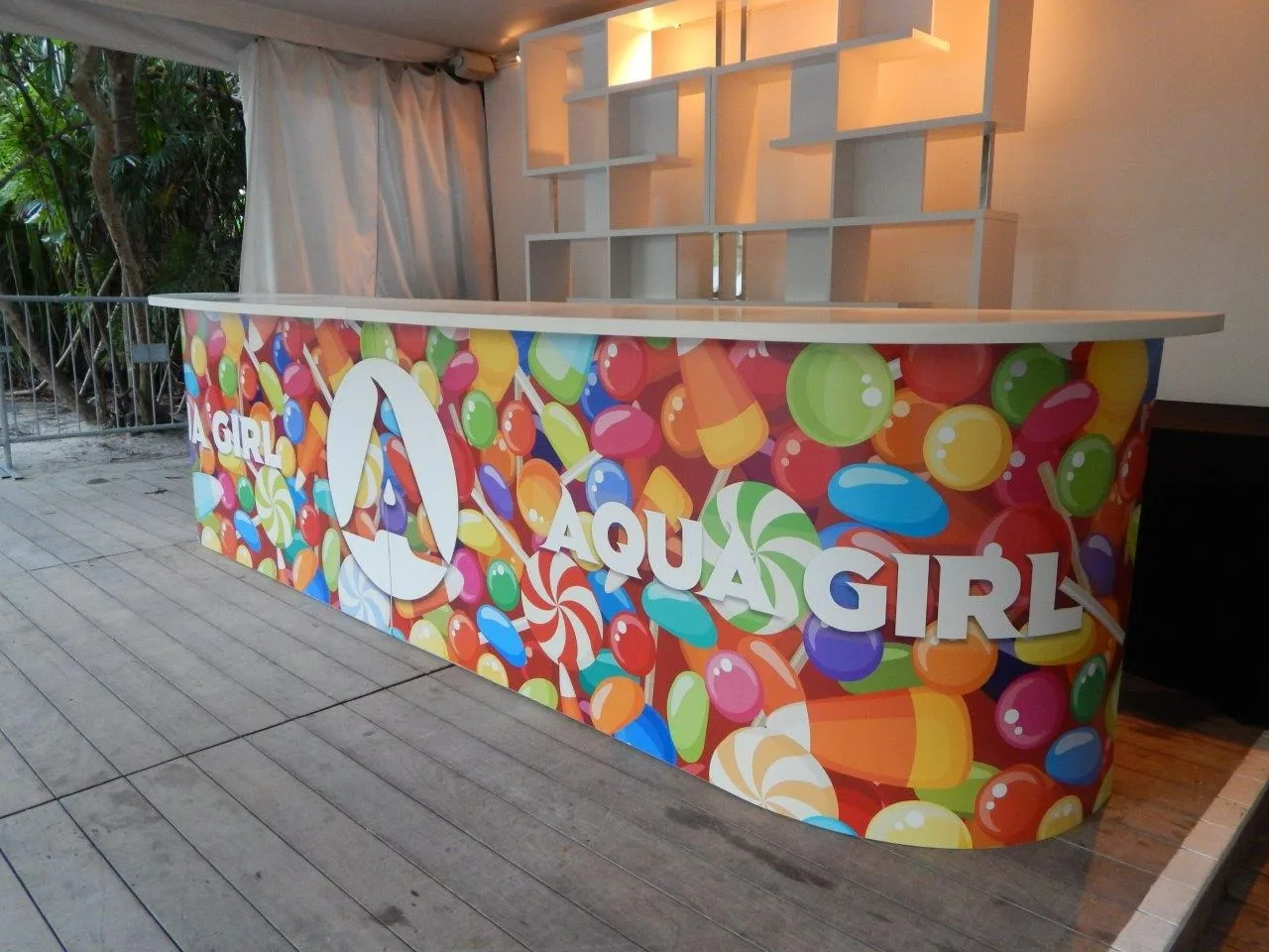 Designer Acrylic Bar 15_ Double Designer Acrylic Bar White Top - Full Logo Wrap in Pompano Beach, Florida