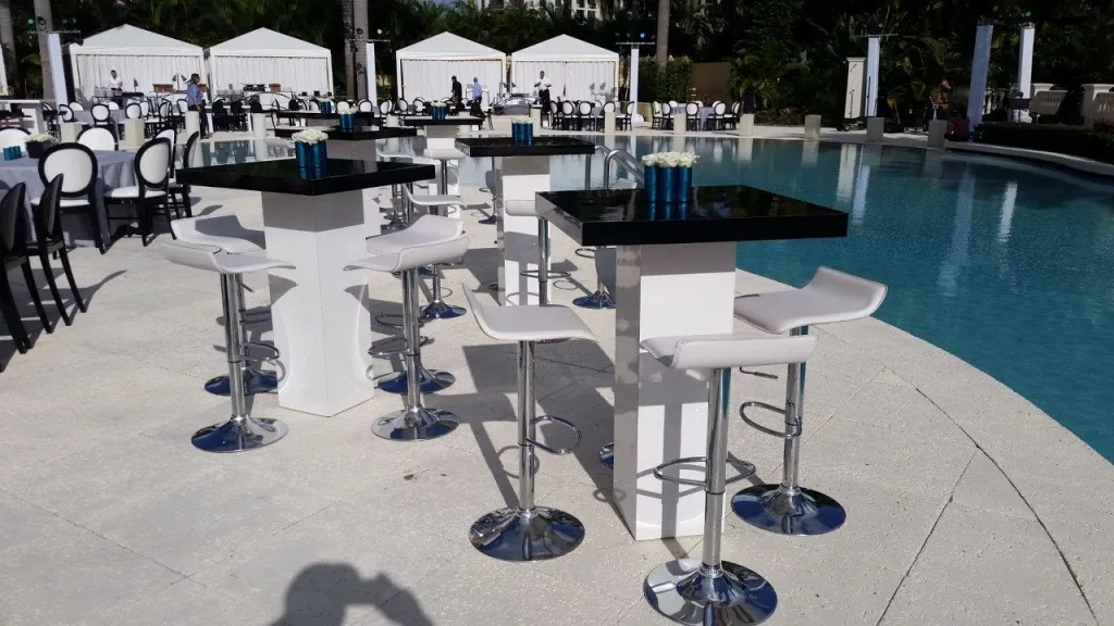 Alpine White w/ Black Top High Top Table - 30"x30"x42"